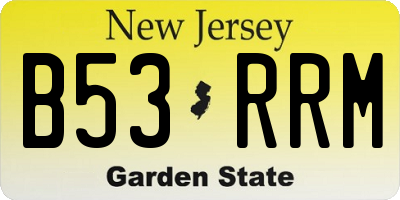 NJ license plate B53RRM