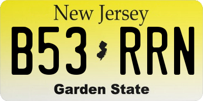 NJ license plate B53RRN