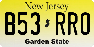 NJ license plate B53RRO