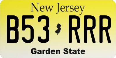 NJ license plate B53RRR