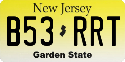 NJ license plate B53RRT