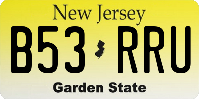 NJ license plate B53RRU