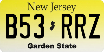 NJ license plate B53RRZ