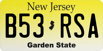 NJ license plate B53RSA
