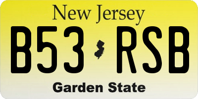 NJ license plate B53RSB