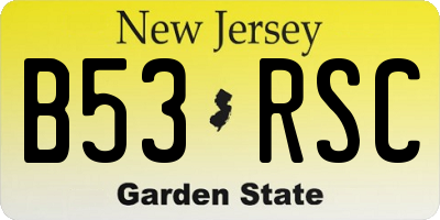 NJ license plate B53RSC