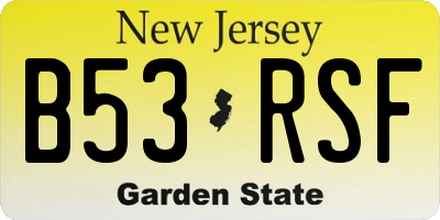 NJ license plate B53RSF