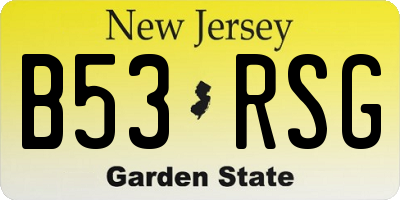 NJ license plate B53RSG