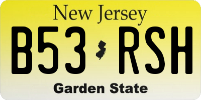 NJ license plate B53RSH