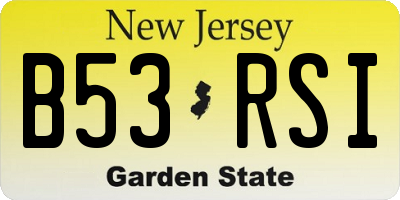 NJ license plate B53RSI
