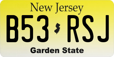NJ license plate B53RSJ
