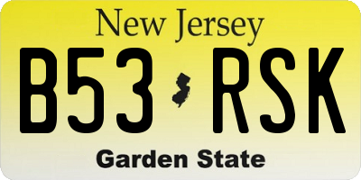 NJ license plate B53RSK