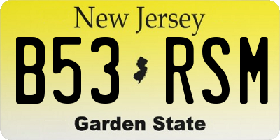 NJ license plate B53RSM