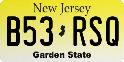 NJ license plate B53RSQ