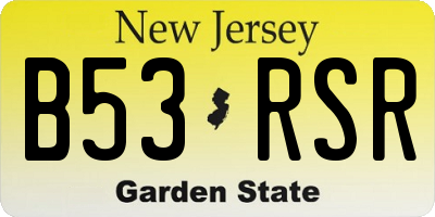 NJ license plate B53RSR