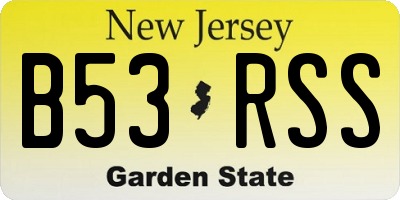 NJ license plate B53RSS