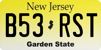 NJ license plate B53RST