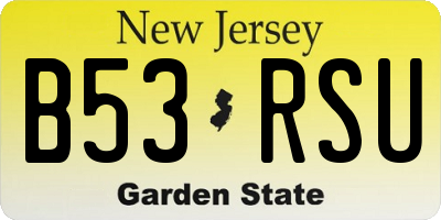 NJ license plate B53RSU