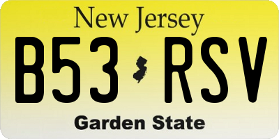 NJ license plate B53RSV