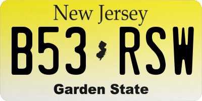 NJ license plate B53RSW