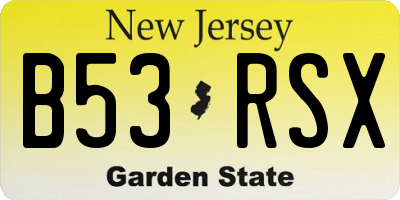 NJ license plate B53RSX