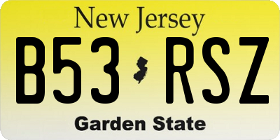 NJ license plate B53RSZ