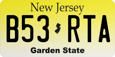 NJ license plate B53RTA