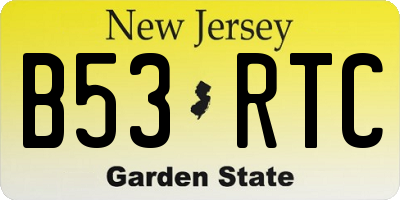 NJ license plate B53RTC