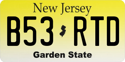NJ license plate B53RTD
