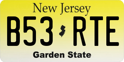 NJ license plate B53RTE