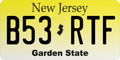 NJ license plate B53RTF