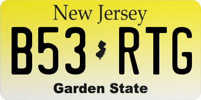 NJ license plate B53RTG