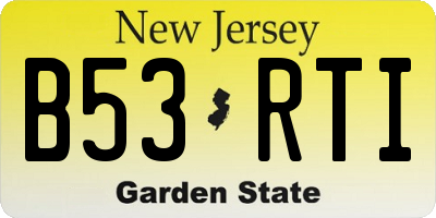 NJ license plate B53RTI