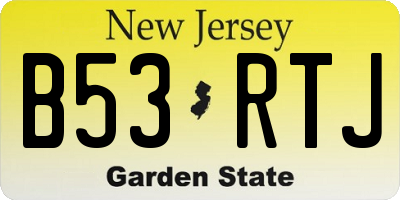 NJ license plate B53RTJ