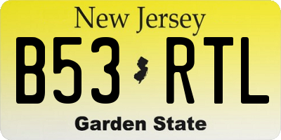 NJ license plate B53RTL