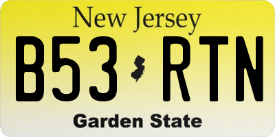 NJ license plate B53RTN