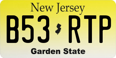 NJ license plate B53RTP
