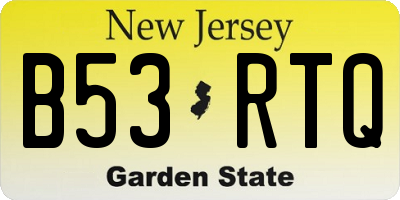 NJ license plate B53RTQ
