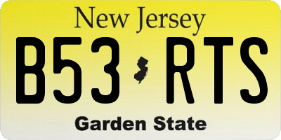 NJ license plate B53RTS