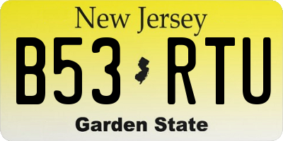 NJ license plate B53RTU