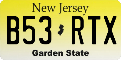NJ license plate B53RTX