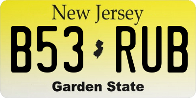 NJ license plate B53RUB