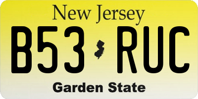 NJ license plate B53RUC