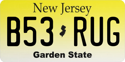 NJ license plate B53RUG