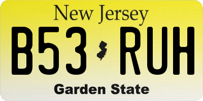 NJ license plate B53RUH