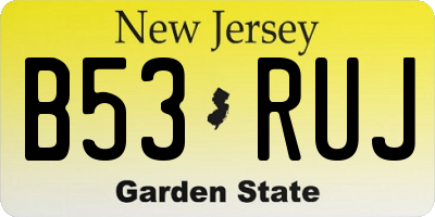 NJ license plate B53RUJ
