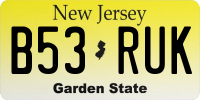 NJ license plate B53RUK