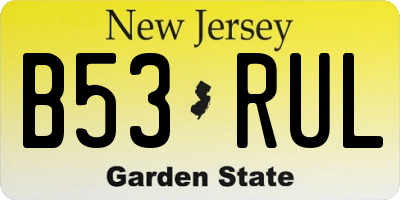 NJ license plate B53RUL