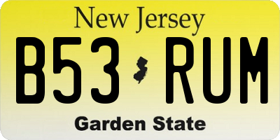 NJ license plate B53RUM