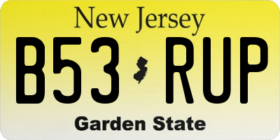 NJ license plate B53RUP